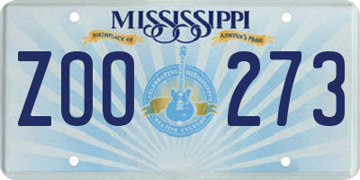 MS license plate ZOO273