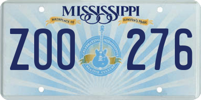 MS license plate ZOO276