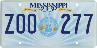 MS license plate ZOO277