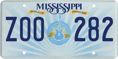MS license plate ZOO282