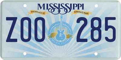 MS license plate ZOO285