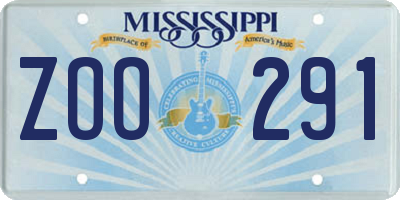 MS license plate ZOO291