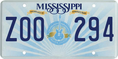 MS license plate ZOO294