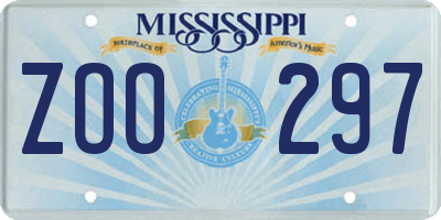 MS license plate ZOO297