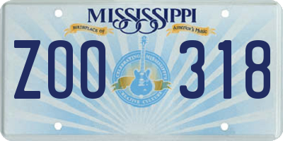 MS license plate ZOO318