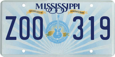 MS license plate ZOO319