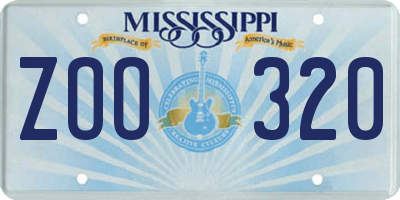 MS license plate ZOO320