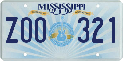 MS license plate ZOO321