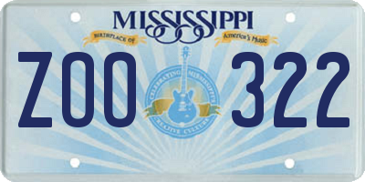 MS license plate ZOO322