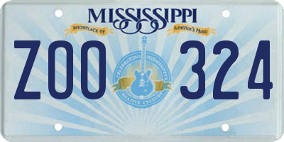 MS license plate ZOO324