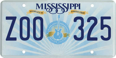 MS license plate ZOO325