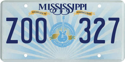 MS license plate ZOO327