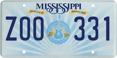 MS license plate ZOO331