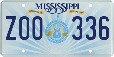 MS license plate ZOO336