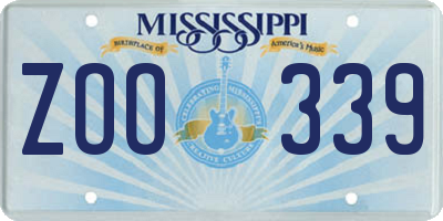 MS license plate ZOO339