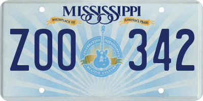 MS license plate ZOO342