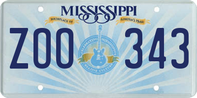 MS license plate ZOO343