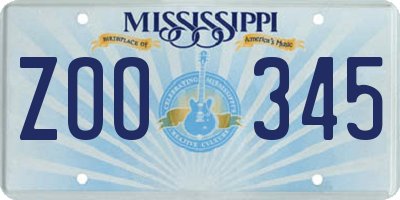 MS license plate ZOO345
