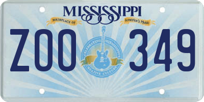MS license plate ZOO349