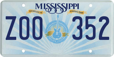 MS license plate ZOO352