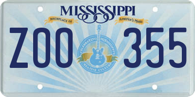 MS license plate ZOO355
