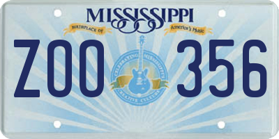 MS license plate ZOO356