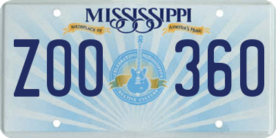 MS license plate ZOO360