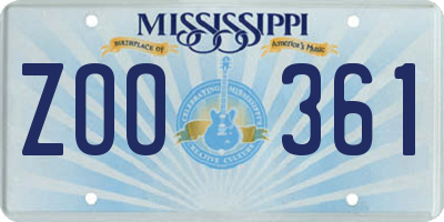 MS license plate ZOO361