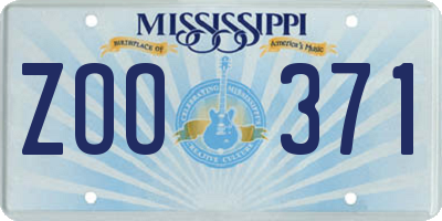 MS license plate ZOO371