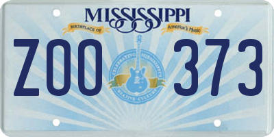 MS license plate ZOO373