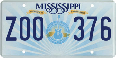 MS license plate ZOO376