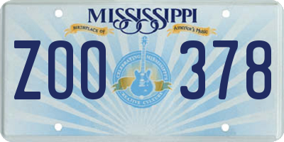 MS license plate ZOO378