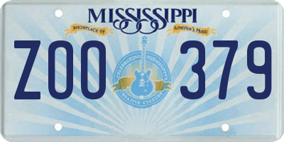 MS license plate ZOO379