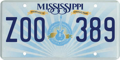 MS license plate ZOO389
