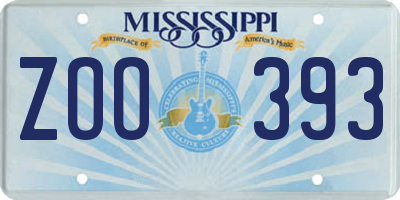 MS license plate ZOO393