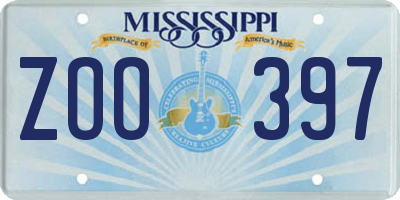 MS license plate ZOO397