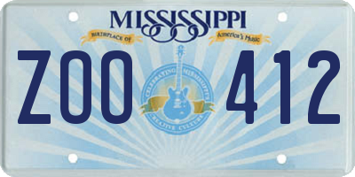 MS license plate ZOO412