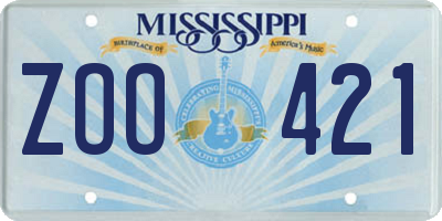 MS license plate ZOO421