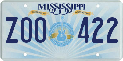 MS license plate ZOO422
