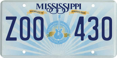 MS license plate ZOO430