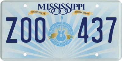 MS license plate ZOO437