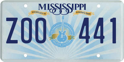 MS license plate ZOO441