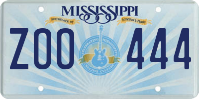 MS license plate ZOO444