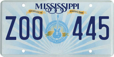 MS license plate ZOO445