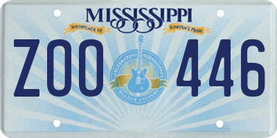 MS license plate ZOO446
