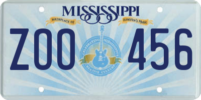 MS license plate ZOO456