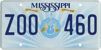 MS license plate ZOO460
