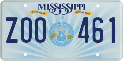 MS license plate ZOO461