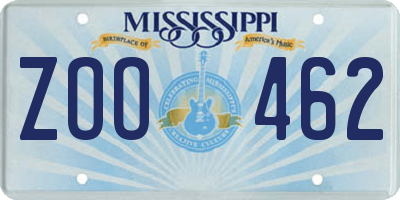 MS license plate ZOO462