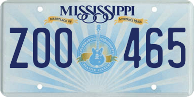 MS license plate ZOO465